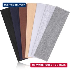 DiyJibb Wide Headband for Women – 7 Pack Soft Cotton Stretchy Elastic Headbands,