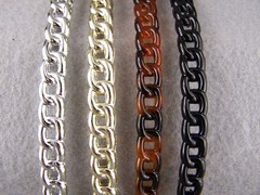 Black thin skinny plastic chain link headband hair band accessory grip teeth