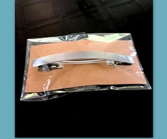 Large metal Hair Barrette French Clasp Clip silver Rectangle thick ponytail gift