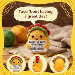 Positive Crochet Taco Birthday Gifts for Women Men Handmade Emotional Support