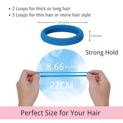 120 Pcs Blue Hair Ties for Women, No Damage Soft Seamless Nylon Hair Elastics