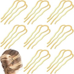 8 Pieces Hair Side Combs, Metal Fork Clip 1 Count (Pack of 8), Gold