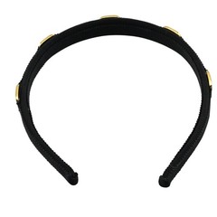 Salvatore Ferragamo Vara Ribbon Nylon/Metal Headband Black/Gold S2606-k012YP
