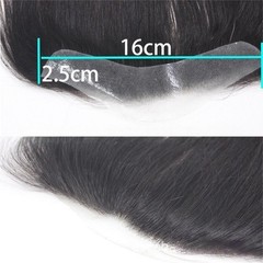 1″x6.3″ Invisible Thin PU Hairline Topper 100%Human hair+4 pieces of tapes, 13in