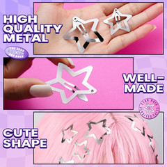 Star Hair Clips and Barrettes Set – 20 Pcs 1.22″ Y2K Hair Accessories, 10 Pcs 1.