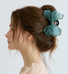 [JEAN PAUL CLARISSE] Organza Ribbon Hair Claw Clip JP-24-381CC Made in korea