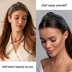TOBATOBA Leather Headbands for Women, 4Pcs PU Leather Knotted Headband for Wo…
