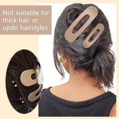 12PCS Flat Hair Clips, Claw Clips for Thin 1 Count (Pack of 12), Brown