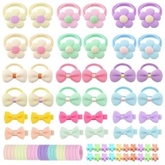 156 PCS Toddler Hair Accessories Baby Tie Elastic Scrunchies Bowknot Clip