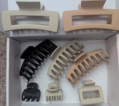 (8) NL New Live Hair Claw Clips (Various Sizes/Colors)