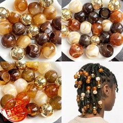 IZOKYMI 180pcs Hair Beads Brown CCB Gold