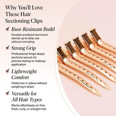 Kitsch Professional Alligator Clips 3.5 Aluminum Duckbill Hair Clips for Styling