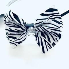 BowKnot Headband Alice Band Hoop Zebra Print Rhinestone Grosgrain Hair Bow