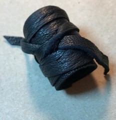 Men’s Viking Hair Style Ponytail Holders Black Leather Wrap Ties Men’s Cuff