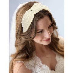 Non-Slip Pearl Knotted Headband for Women – Wide Beaded Hair Accessories