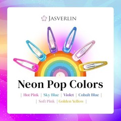 48 Pcs Snap Hair Clips 2 Inch, Y2k Cute Metal Hair Barrettes 2 Inch Neon Pop
