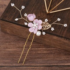 Handmade Flower Hair Comb Hair Pins Headwear Floral Hair Clips Wedding Headdress