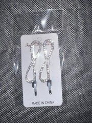 Nickel-Free Silver Tone Infinity Crystal Rhinestone Dangle Earrings Lobe
