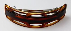 MADE IN FRANCE Quality Celluloid Tortoise Shell Medium Barrette Hair Clip T14