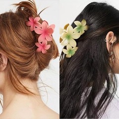 Ahoney Flower Hair Clips – 6PCS Hawaiian Hibiscus Clips Thick Hair, Beach Hair