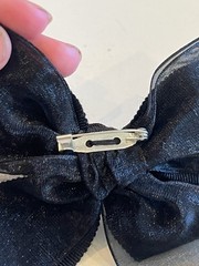 Black Bow Barrette Fabric Metal Women Casual Formal Solid Hair Clip