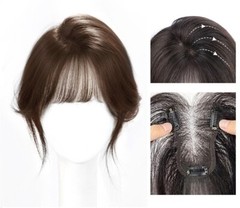 3.15″x4.3″ Seamless Front 100% Human Hair Topper Cover Head Top or As Fringe 10″