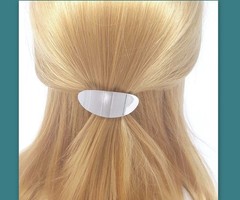 Minimalistic gold or silver metal Oval Decor Hair Tie Ponytail holder hair cuff