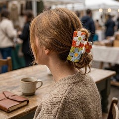 Bohemian Crochet Flower Hair Claw Clip for Daily Wear 1Pc