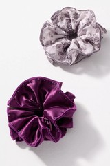 NWT Anthropologie Studded Scrunchies Set of 2 Purple