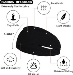 JOYOYO Unisex Headbands for Women’s Hair Soft 1 Count (Pack of 3), Black