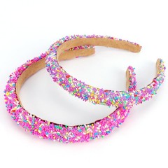 Candy Headbands Sprinkle Donut Colorful Glitter Thin Padded Non Slip 2 PCS