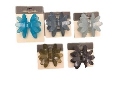 French Hair Pinch Clips Waterlily Mixed Colors Lot Of 5