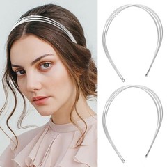 2PCS Multi Layered Metal Headbands for Women,Gold Fashion Elegant Hairband,