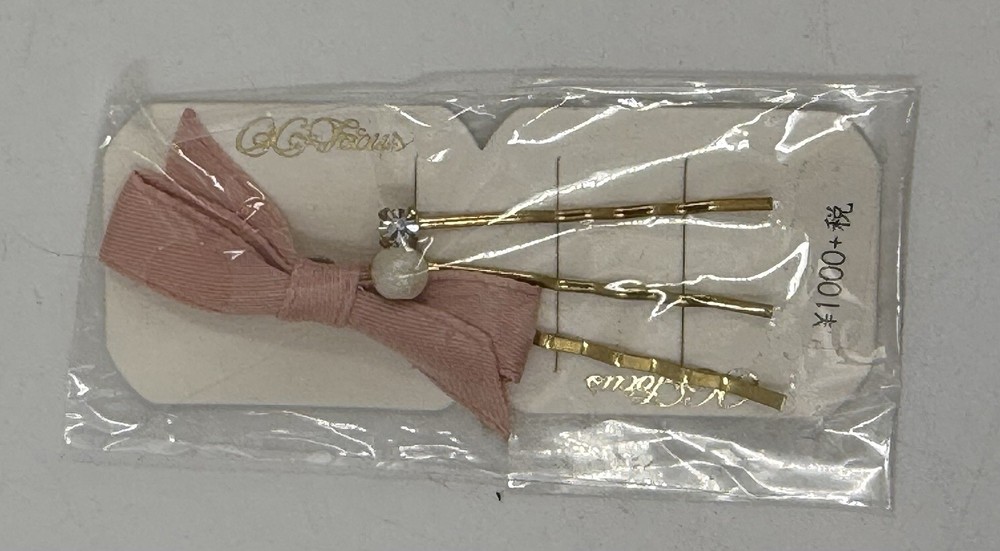 Korean Style Crystal Pearl Hair Clip Barrettes Bow Gold Hairpin Set of 3 Lot New