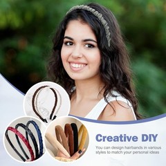 20 Pack Black Satin Cloth Fabric Covered Thin Metal Headbands DIY Crafting Pl…