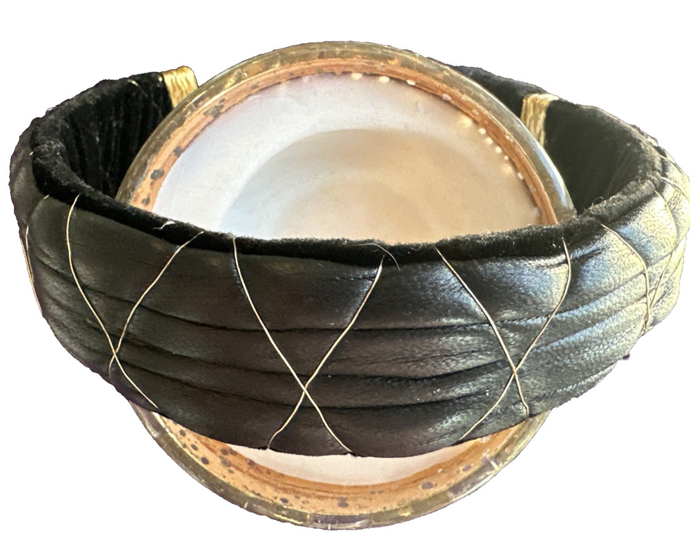 Renee Rivera Couture Quilted Leather Headband Rich Black with Velvet Lining