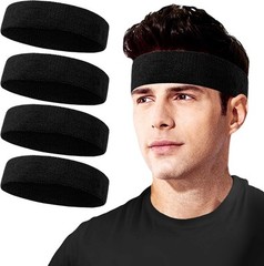 4pack Sports Headband Yoga Gym Sweatband Women Men Hair Bands Head Sweat Band