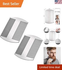 Versatile Stainless Steel Combs for Hair and Beard – 2 Pack, Travel-Friendly