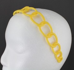 Yellow headband chain link plastic 1.25″ wide headband hair band accessory
