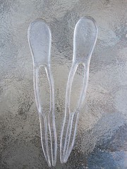 Set of 2 Chignon Pins Round Top Clear 5″ Long Made In USA Good Hair Days #266