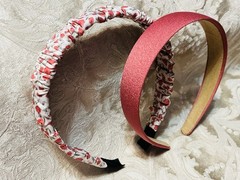 Red Floral & Red Headband Casual Elegant Hairband Hair Accessory Set Of 2