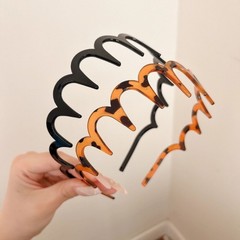 2Pcs Light Weight Tooth Headband Ergonomic Wavy Headbands with Teeth for Women