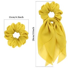 8 Pack Colorful Chiffon Hair Ties & Bows, Silk Scarves, Ponytail Holders, 90s Ac