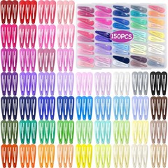150pcs Hair Clips, 50 Colors Hair Barrettes for Girls, 2 Inch Colorful Snap H…
