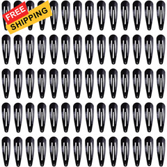 70 Pack 2 Inch Barrettes Women Metal Snap Hair 1 Count (Pack of 70), Black