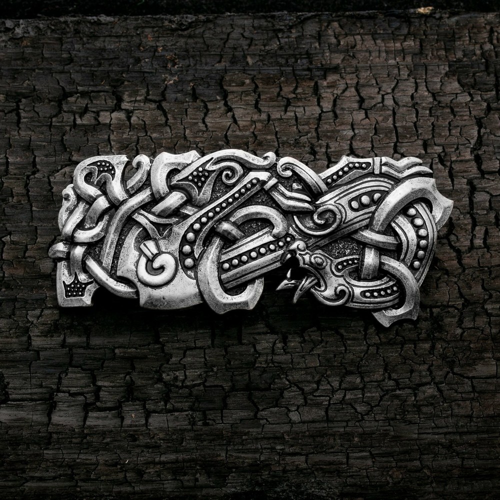 Viking Norse Celtic Dragon Knot Hair Barrette