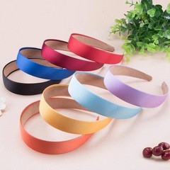 24 Pieces Satin Headbands 1 Inch Wide Headband Colorful Non-slip Hard Headbands