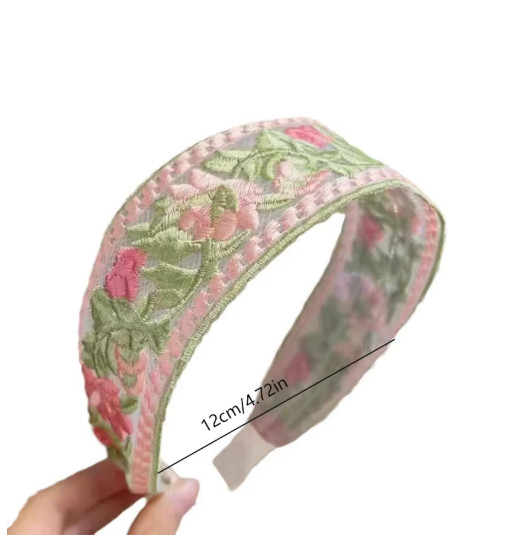 3One Pack Elegant chiffon embroidered flower headband – Sweet Floral