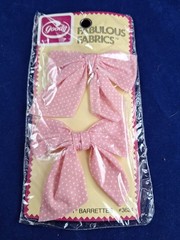 Vtg 80’s Goody 2″ Stay Tight Pink Polka Dots Bows Prairie Barrettes Pair *1