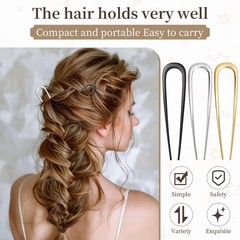 3PCS French Hair Pins,Metal French Hair Pins for ,U-shaped French Pins,Elegan…